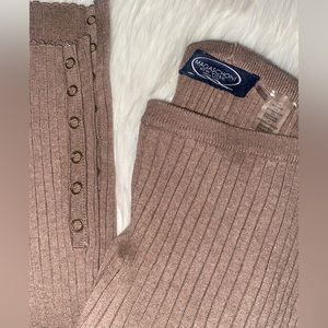 MAGASCHONI NEW YORK SILK CASHMERE BLEND RIBBED KNIT LEGGINGS- SMALL